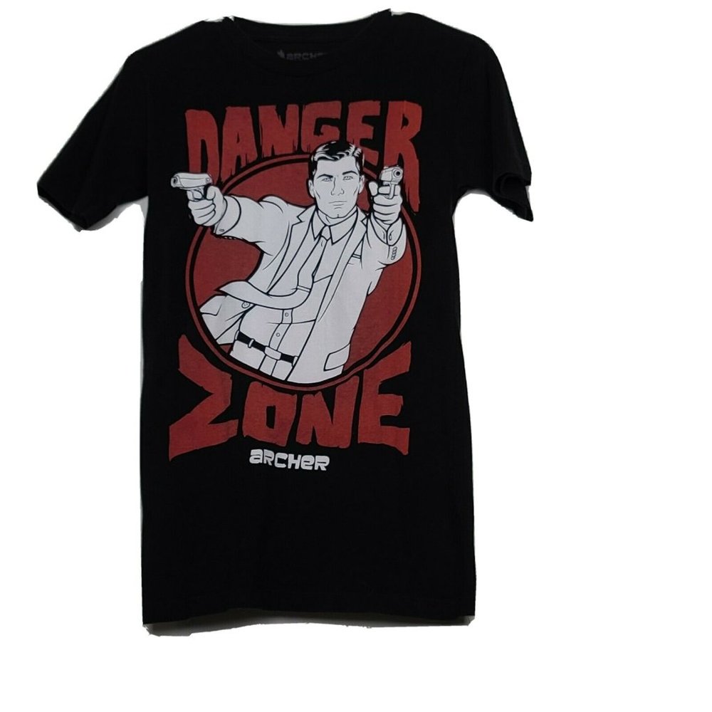 Archer Mens SZ:S Danger Zone Graphic Black T-Shirt